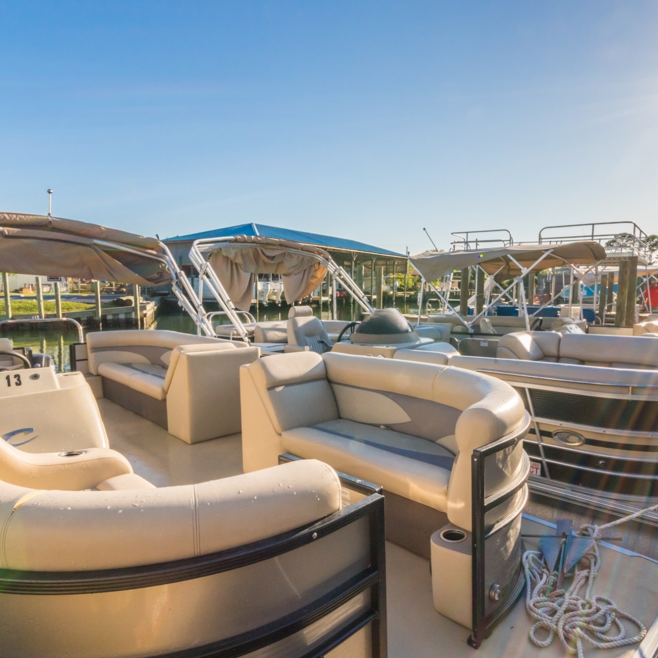 a boat that is sitting in a parking lot