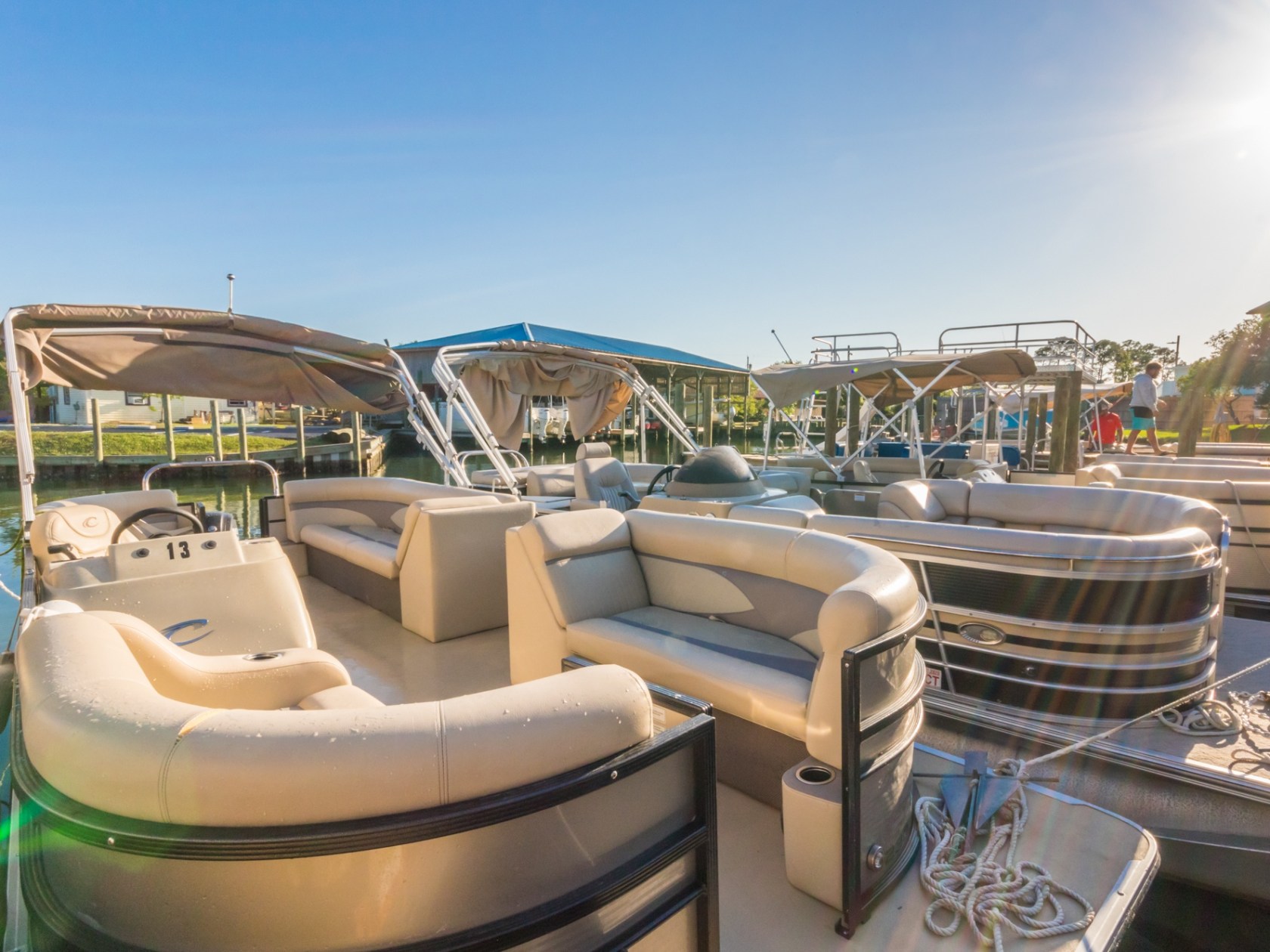 a boat that is sitting in a parking lot