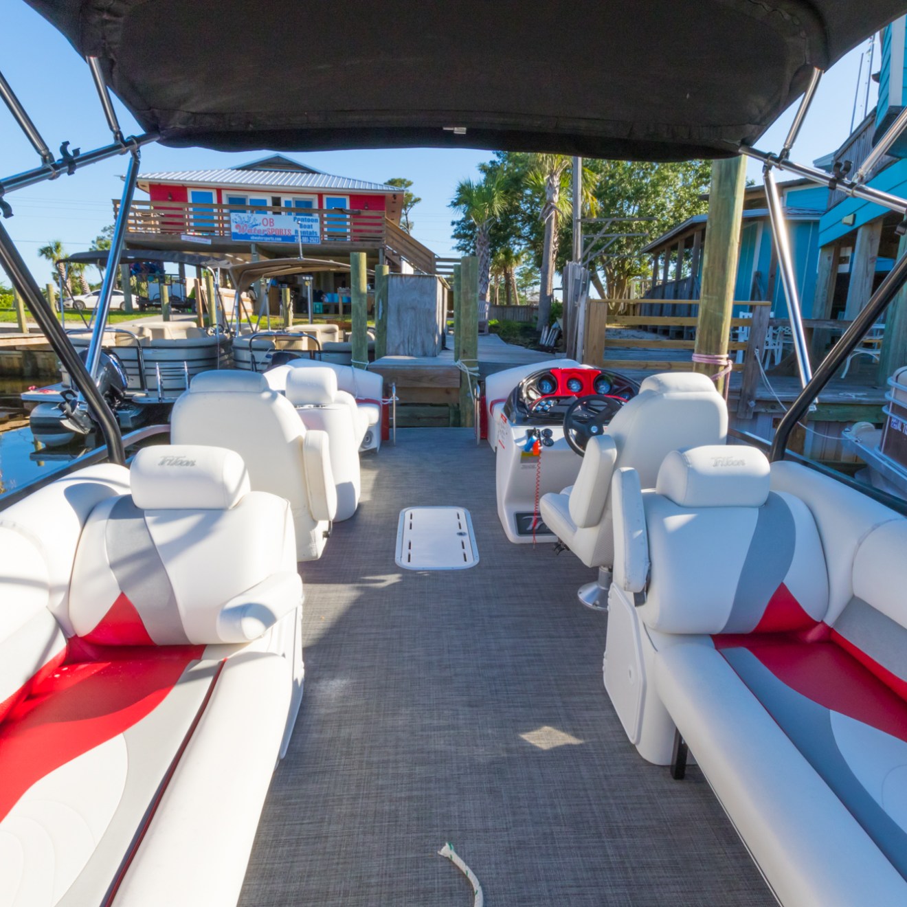 a boat sitting on top of a building