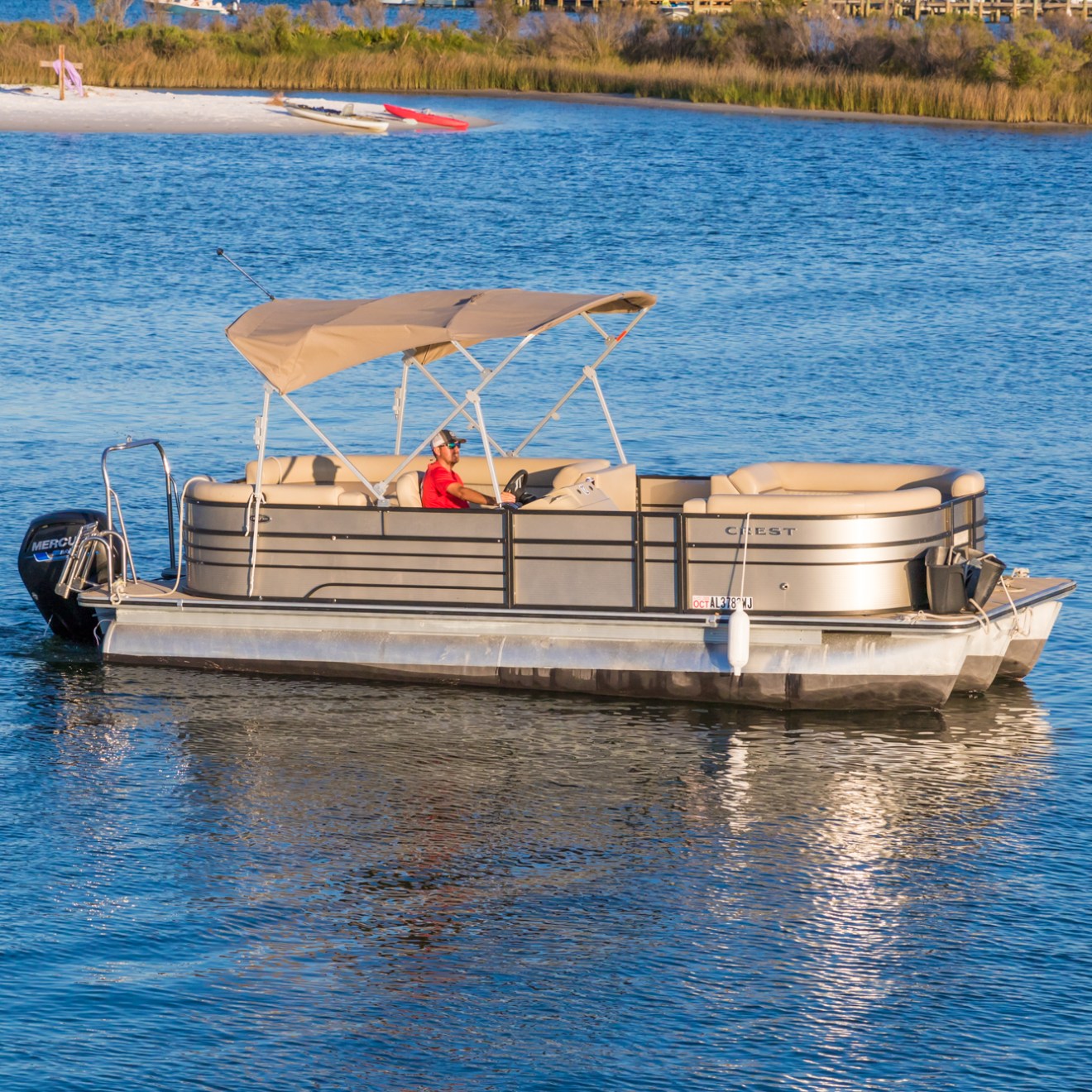 a small boat in a body of water