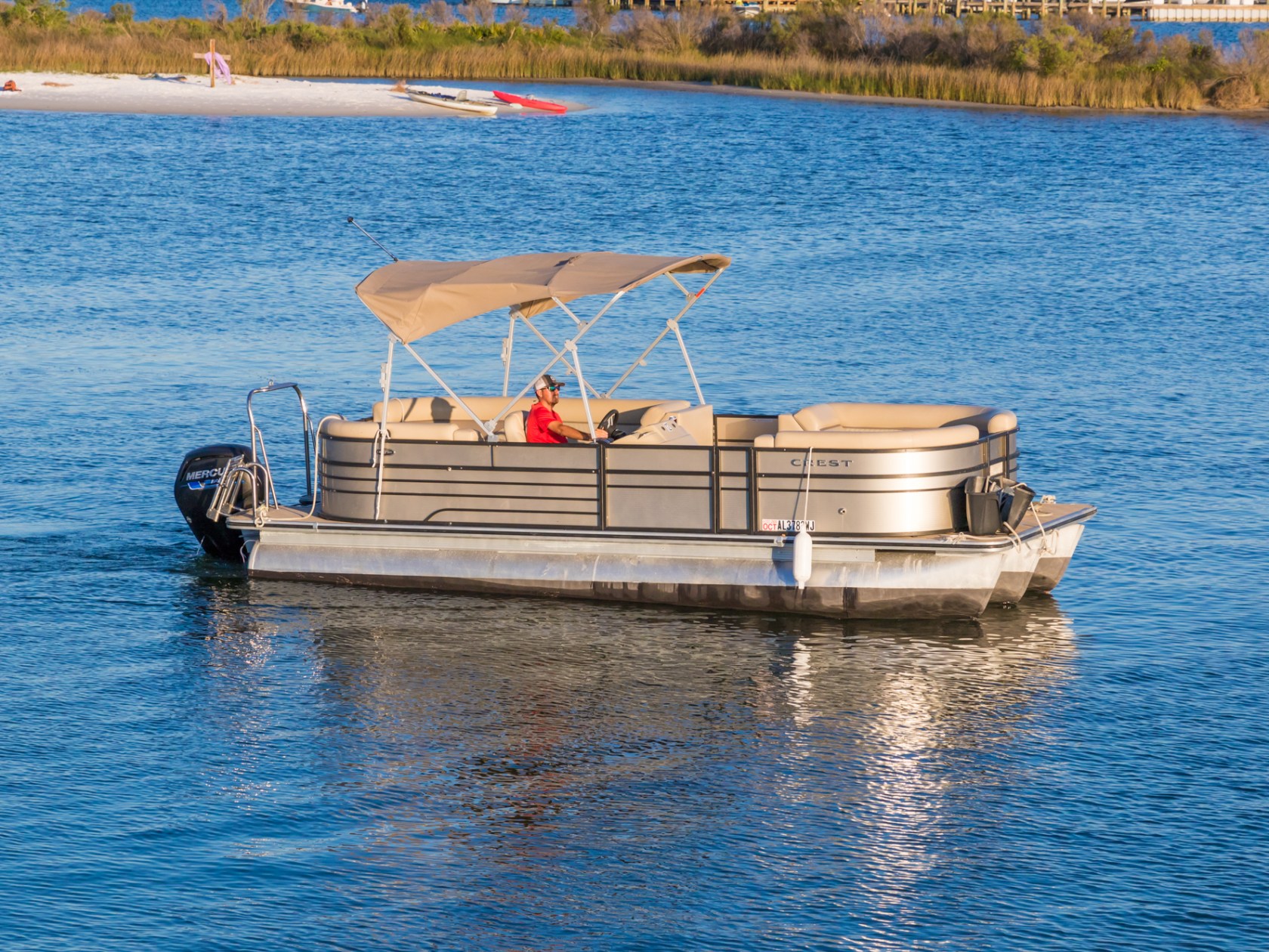 a small boat in a body of water